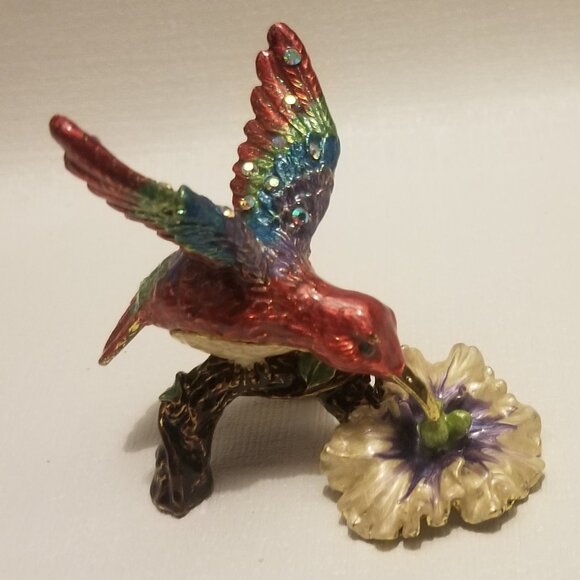 Other - Swarovski-style bejeweled hummingbird-shaped trinket box